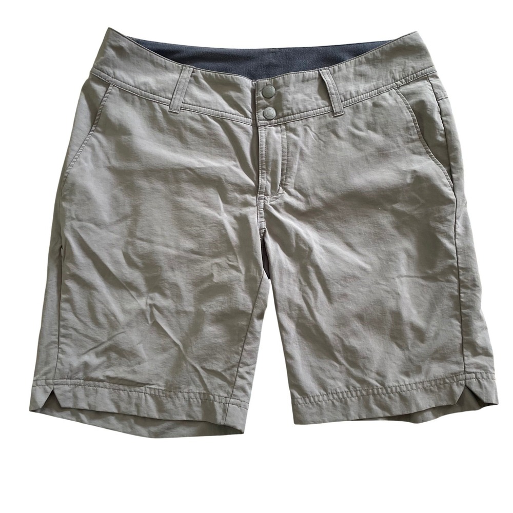 Exofficio Womens Nylon Shorts Sz 2 Outdoor Quick Dry Gray Bermuda Athleisure